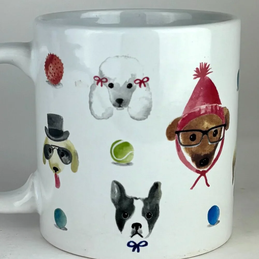Whimsical Dog with Glasses Sur La Table Mug
